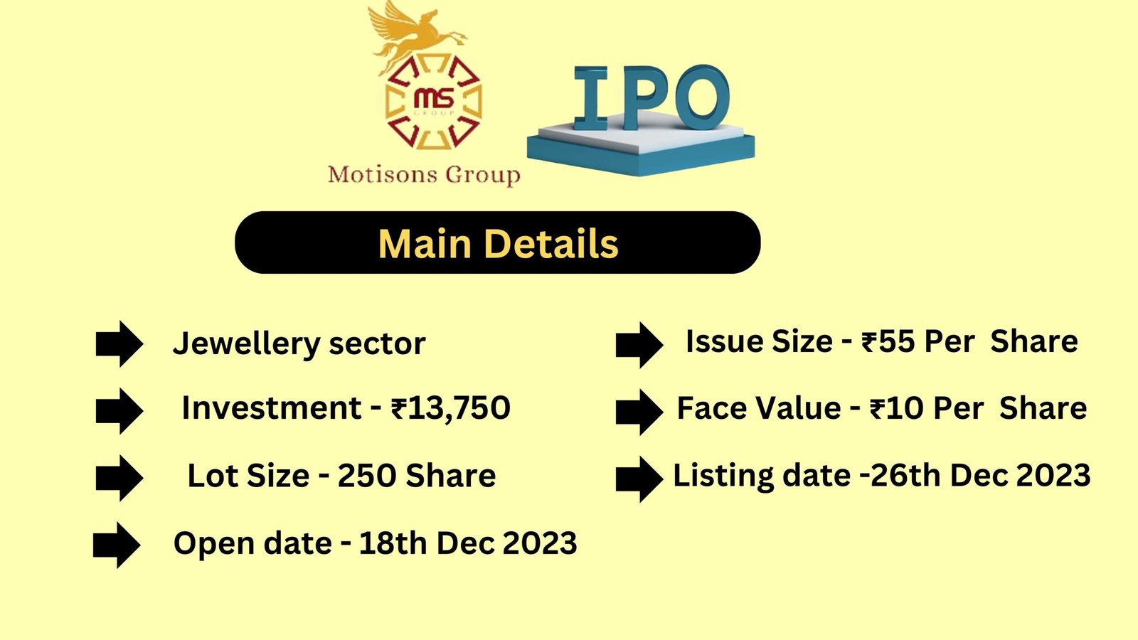 Motisons Jewellers IPO Details