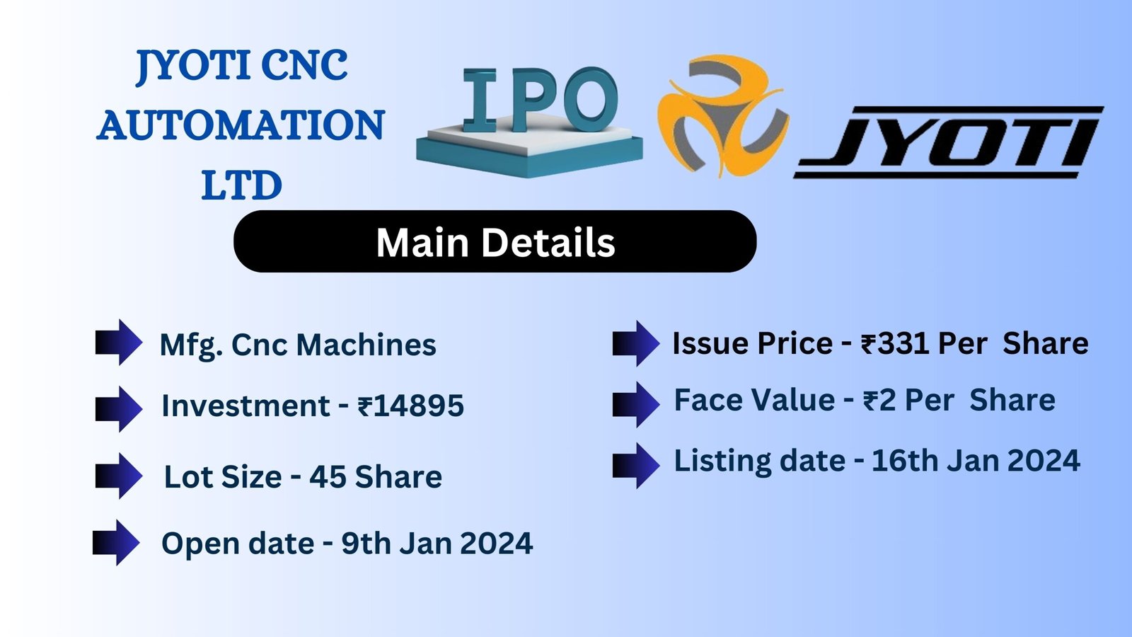 JYOTI CNC AUTOMATION LTD IPO DETAILS